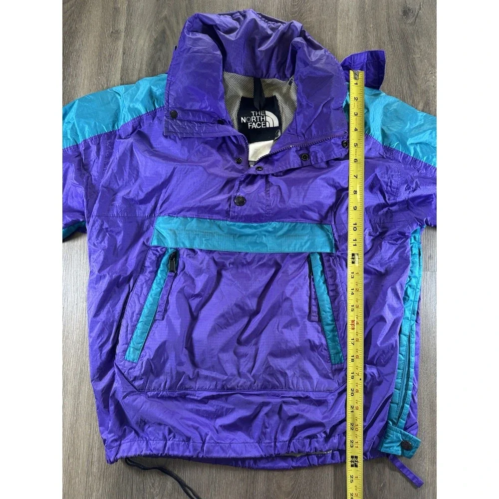 Vintage 90s The North Face Anorak Pullover Jacket Mens Small Purple Teal